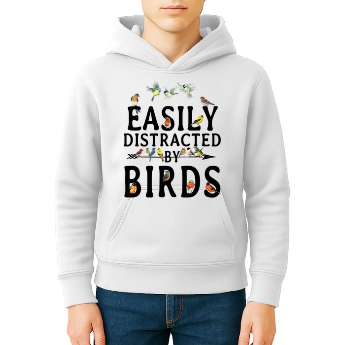 Easily Distracted By Birds Bird Lover Kids Hoodie