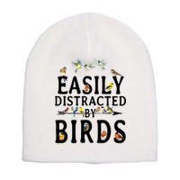 Easily Distracted By Birds Bird Lover Short Acrylic Beanie