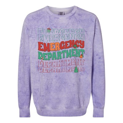 Emergency Department Christmas Nurse Holiday Colorblast Crewneck Sweatshirt