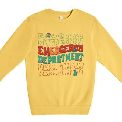 Emergency Department Christmas Nurse Holiday Premium Crewneck Sweatshirt