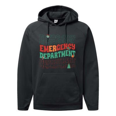 Emergency Department Christmas Nurse Holiday Performance Fleece Hoodie