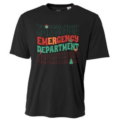 Emergency Department Christmas Nurse Holiday Cooling Performance Crew T-Shirt