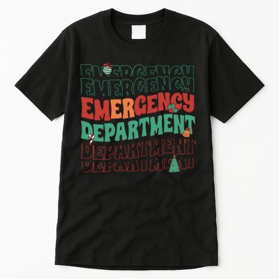 Emergency Department Christmas Nurse Holiday Tall T-Shirt