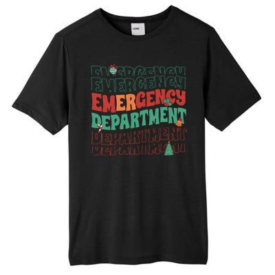 Emergency Department Christmas Nurse Holiday Tall Fusion ChromaSoft Performance T-Shirt