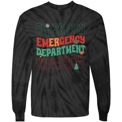 Emergency Department Christmas Nurse Holiday Tie-Dye Long Sleeve Shirt