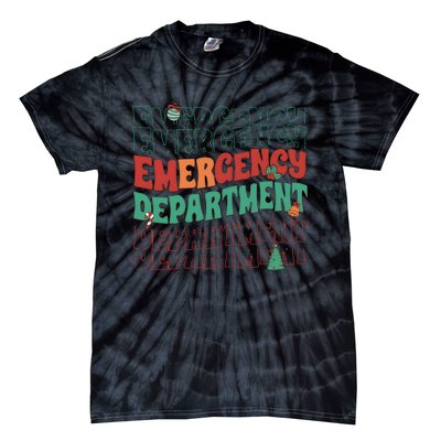 Emergency Department Christmas Nurse Holiday Tie-Dye T-Shirt