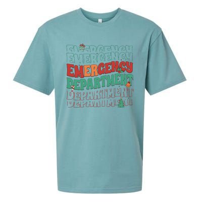 Emergency Department Christmas Nurse Holiday Sueded Cloud Jersey T-Shirt