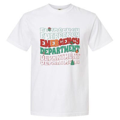 Emergency Department Christmas Nurse Holiday Garment-Dyed Heavyweight T-Shirt