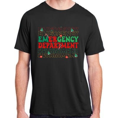 Emergency Department Christmas ED Er Nurse Crew Adult ChromaSoft Performance T-Shirt