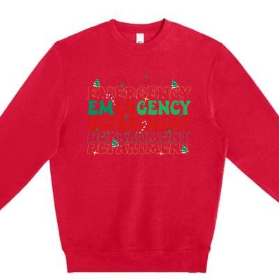 Emergency Department Christmas ED Er Nurse Crew Premium Crewneck Sweatshirt