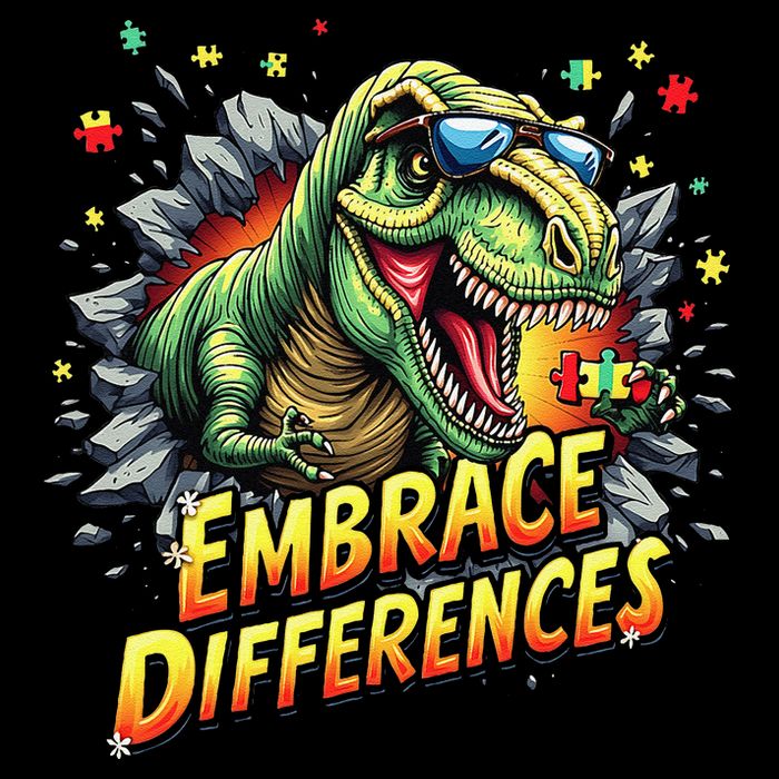 Embrace Differences Cool Dinosaur Inclusion Puzzle Trex Sweatshirt