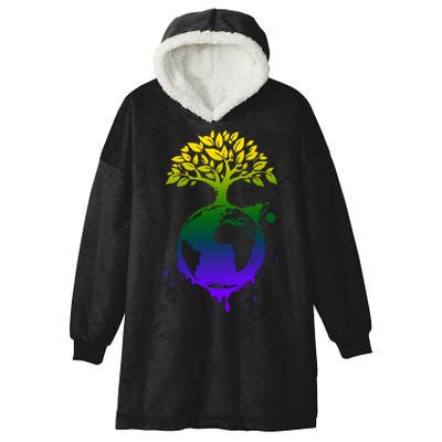 Earth Day Colorful Nature Hooded Wearable Blanket
