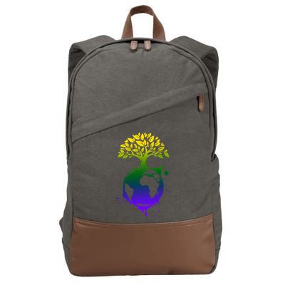 Earth Day Colorful Nature Cotton Canvas Backpack