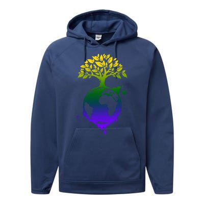 Earth Day Colorful Nature Performance Fleece Hoodie