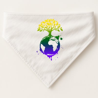 Earth Day Colorful Nature USA-Made Doggie Bandana