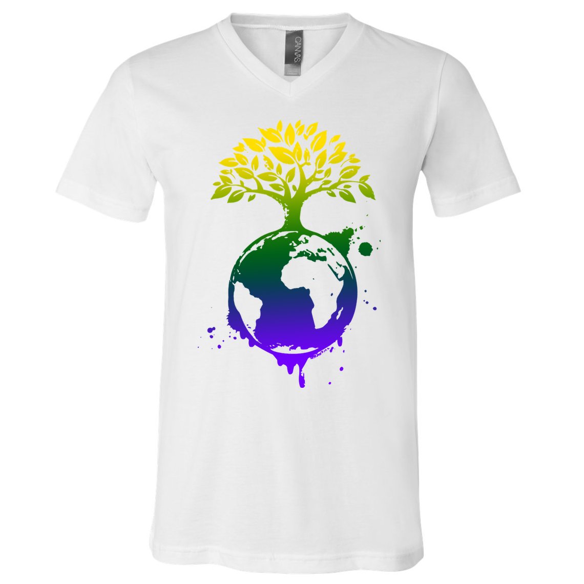 Earth Day Colorful Nature V-Neck T-Shirt