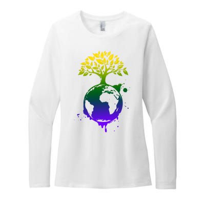 Earth Day Colorful Nature Womens CVC Long Sleeve Shirt