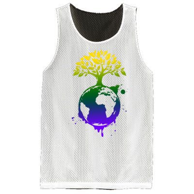 Earth Day Colorful Nature Mesh Reversible Basketball Jersey Tank