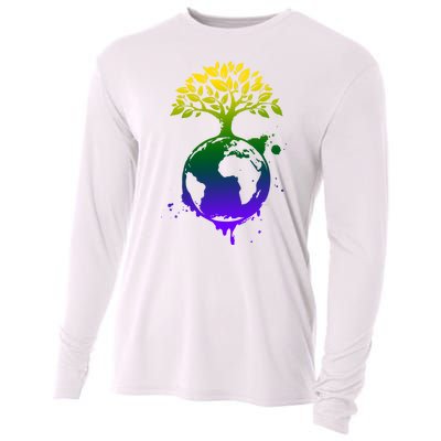 Earth Day Colorful Nature Cooling Performance Long Sleeve Crew