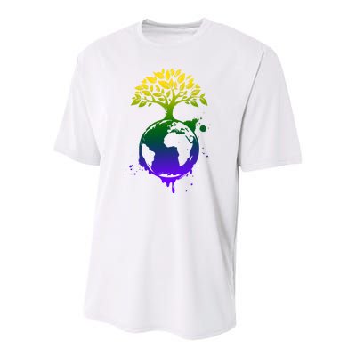 Earth Day Colorful Nature Youth Performance Sprint T-Shirt