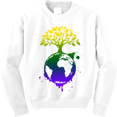 Earth Day Colorful Nature Kids Sweatshirt