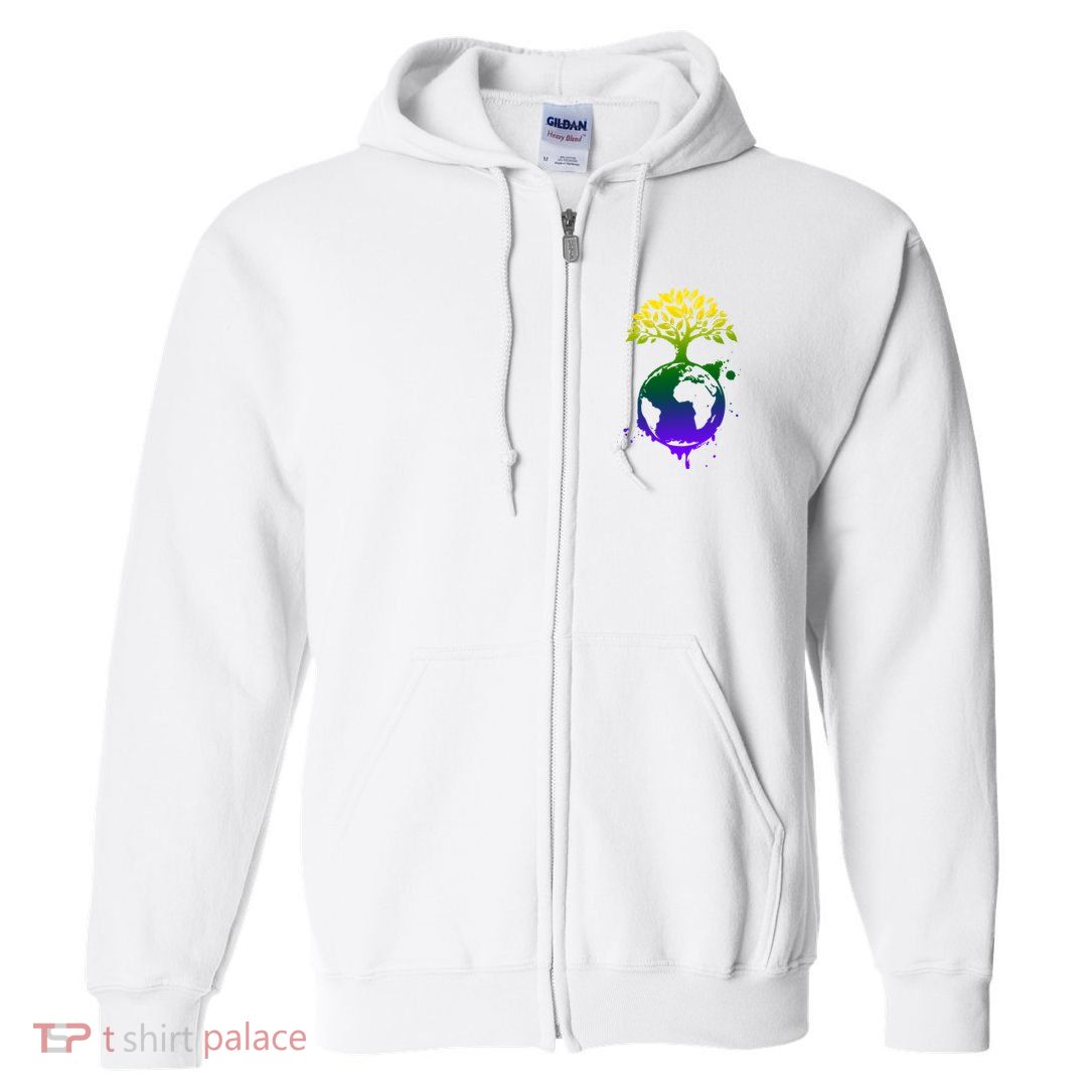 Earth Day Colorful Nature Full Zip Hoodie