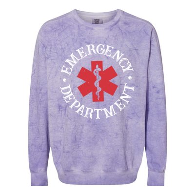 Emergency Departt Christmas Nurse Skeleton Xmas Er Nurse Gift Colorblast Crewneck Sweatshirt