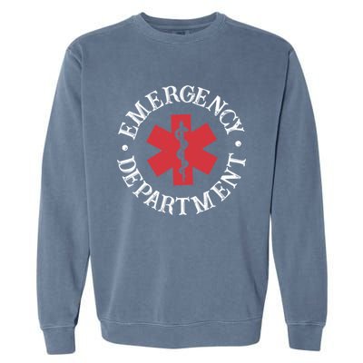 Emergency Departt Christmas Nurse Skeleton Xmas Er Nurse Gift Garment-Dyed Sweatshirt