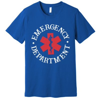 Emergency Departt Christmas Nurse Skeleton Xmas Er Nurse Gift Premium T-Shirt