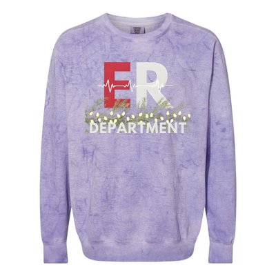 Emergency Department Christmas Nurse Colorblast Crewneck Sweatshirt