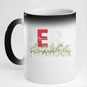 Emergency Department Christmas Nurse 11oz Black Color Changing Mug