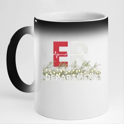 Emergency Department Christmas Nurse 11oz Black Color Changing Mug