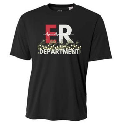 Emergency Department Christmas Nurse Cooling Performance Crew T-Shirt