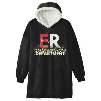 Emergency Department Christmas Nurse Hooded Wearable Blanket