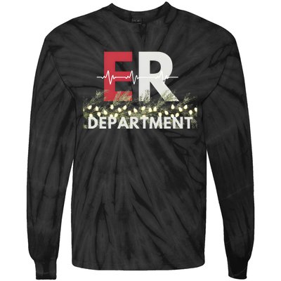 Emergency Department Christmas Nurse Tie-Dye Long Sleeve Shirt