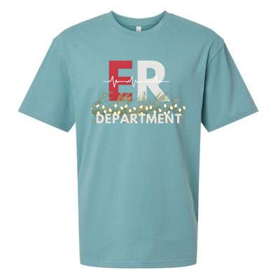 Emergency Department Christmas Nurse Sueded Cloud Jersey T-Shirt