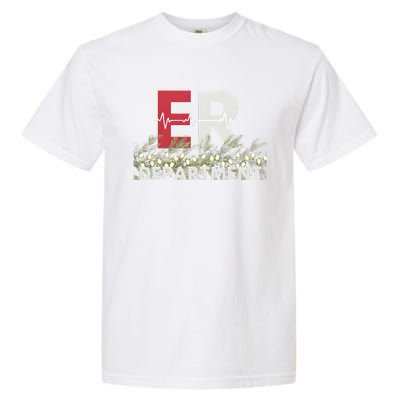 Emergency Department Christmas Nurse Garment-Dyed Heavyweight T-Shirt