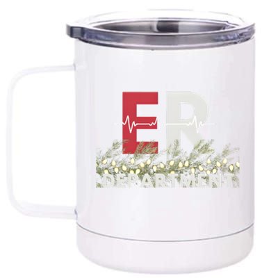 Emergency Department Christmas Nurse 12 oz Stainless Steel Tumbler Cup