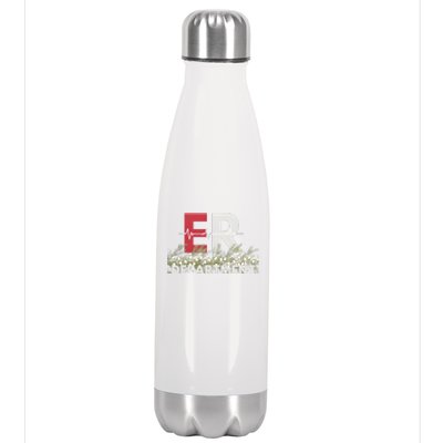 Emergency Department Christmas Nurse Stainless Steel Insulated Water Bottle