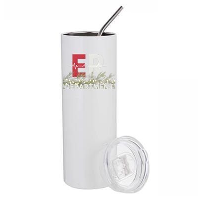 Emergency Department Christmas Nurse Stainless Steel Tumbler