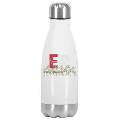 Emergency Department Christmas Nurse Stainless Steel Insulated Water Bottle