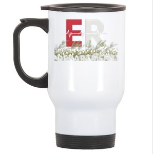 Emergency Department Christmas Nurse Stainless Steel Travel Mug