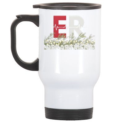 Emergency Department Christmas Nurse Stainless Steel Travel Mug