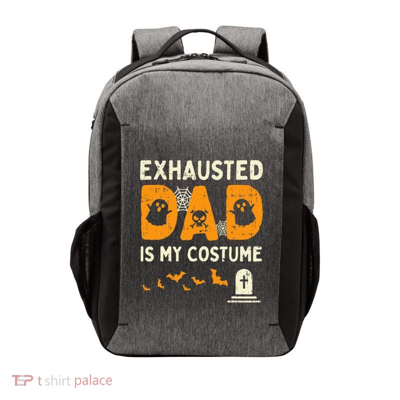 Exhausted Dad Costume Funny Matching Halloween Gift Vector Backpack