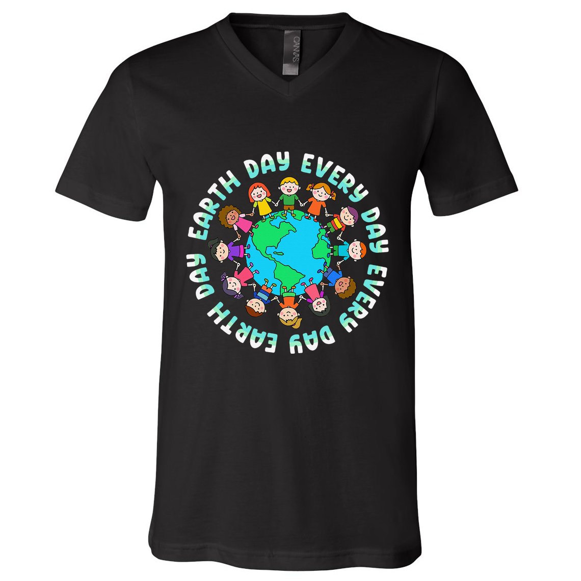 Earth Day Cute Children Around The World V-Neck T-Shirt