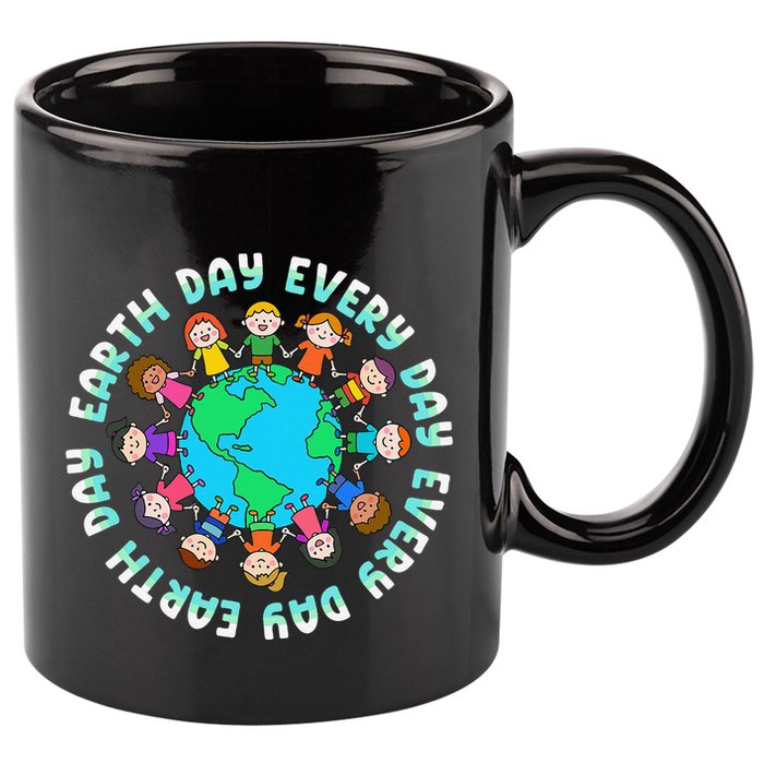 Earth Day Cute Children Around The World 11oz C Handle Ceramic Mug