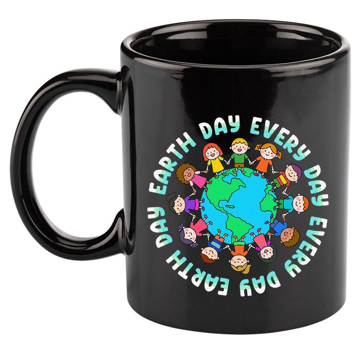 Earth Day Cute Children Around The World 11oz C Handle Ceramic Mug