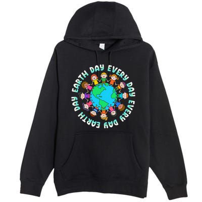 Earth Day Cute Children Around The World Premium Pullover Hoodie