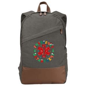 Emergency Department Christmas Ed Tech Nurse Merry Xmas Cotton Canvas Backpack