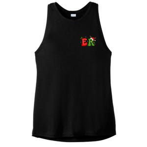 Emergency Department Christmas Er Nurse Ladies PosiCharge Tri-Blend Wicking Tank